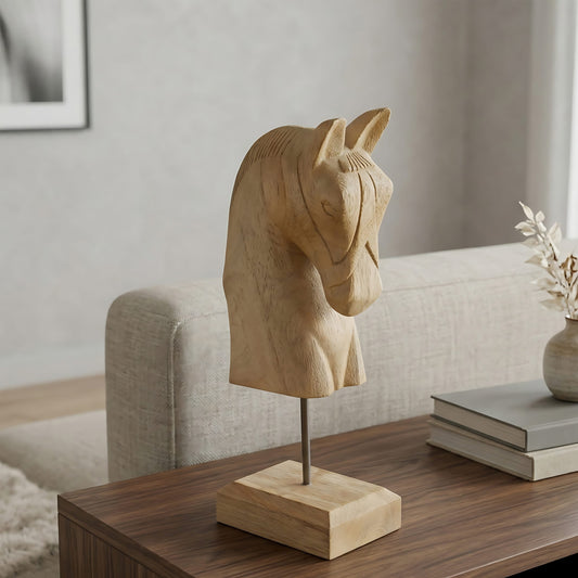 Stella Carved Wooden Horse Bust