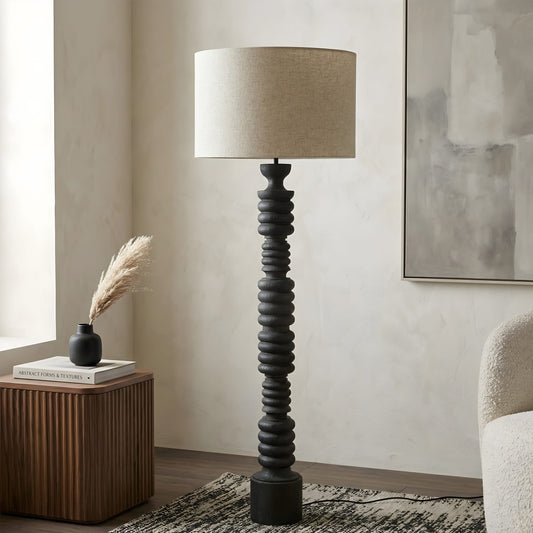 Torno Stacked Wooden Floor Lamp
