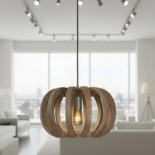 Sfera Slatted Wooden Pendant Lamp
