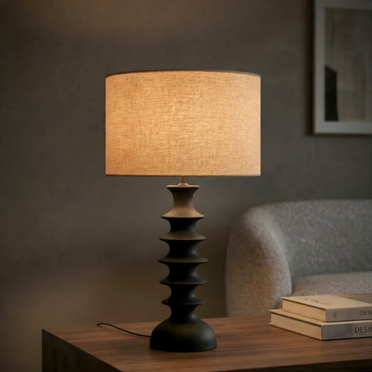 Umbra Black Spindle Wooden Lamp