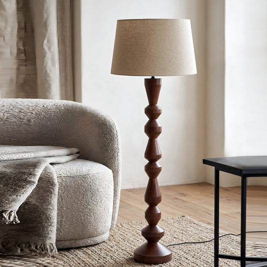 Amaya Geometric Wooden Floor Lamp
