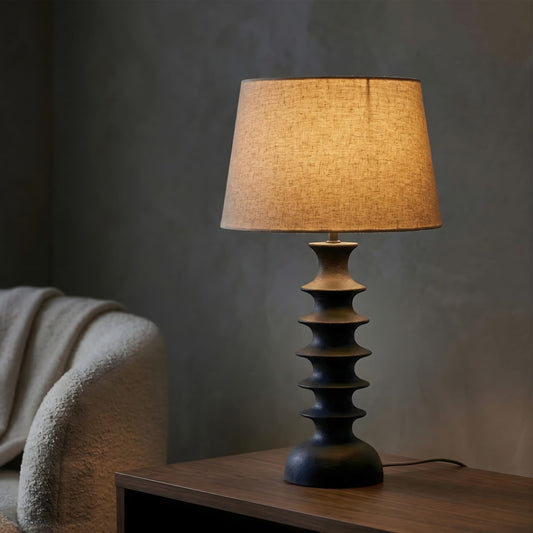 Umbra Black Spindle Wooden Lamp