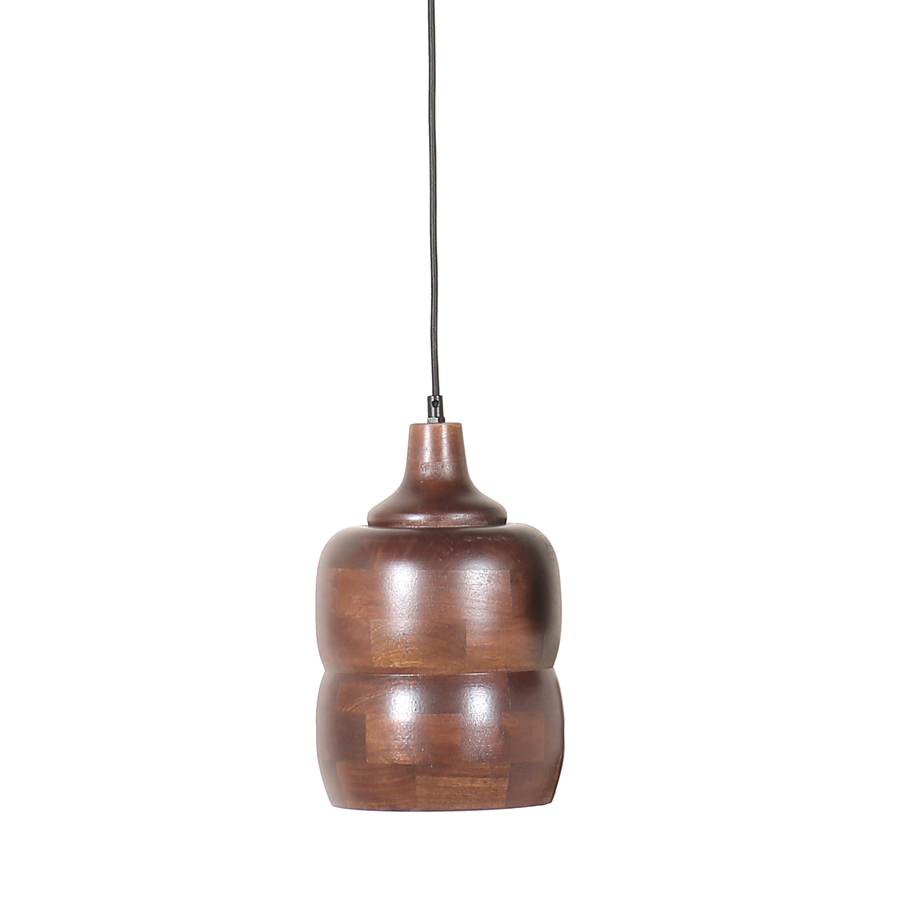 Solene Handcrafted Mango Wood Hanging Lamp