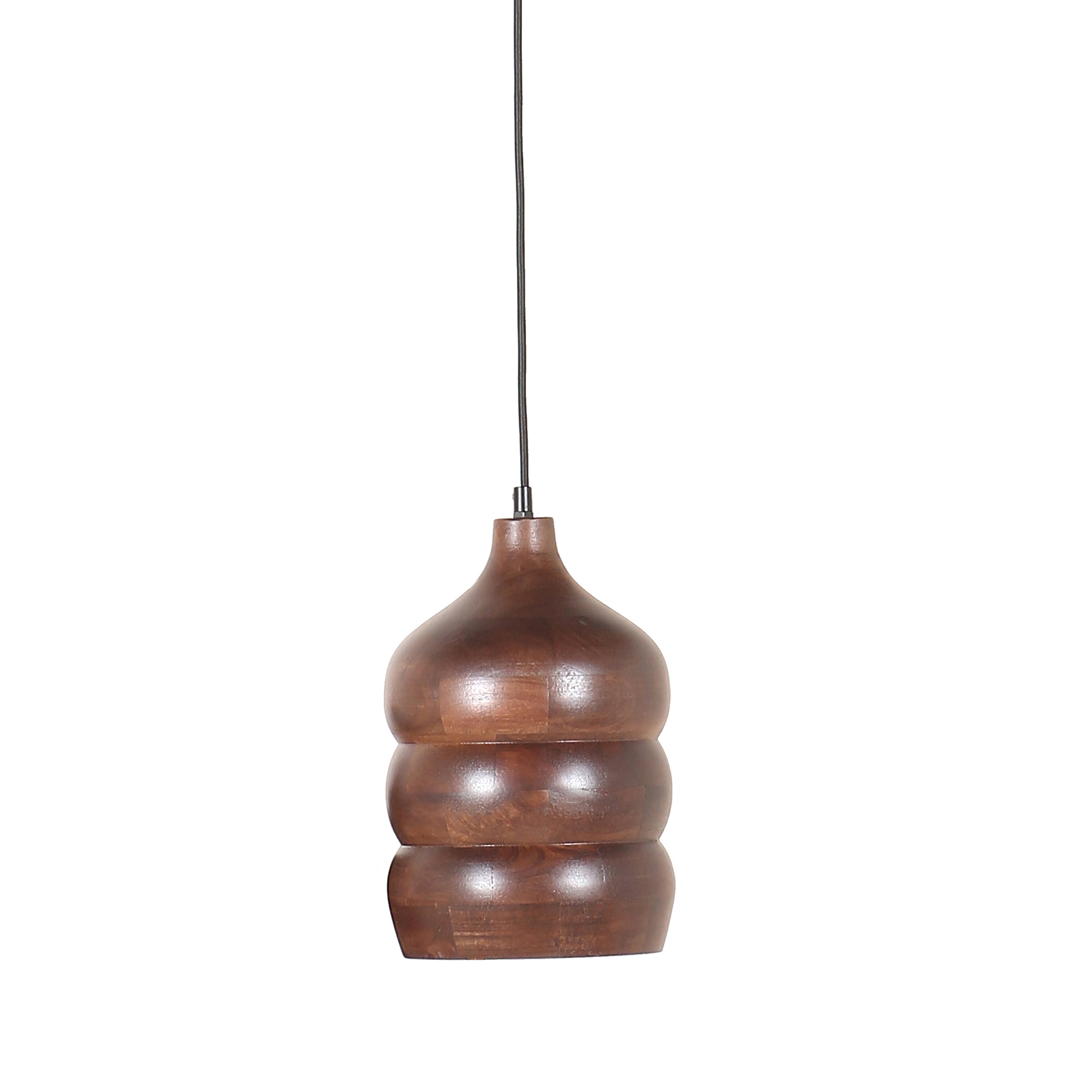 Solene Handcrafted Mango Wood Hanging Lamp