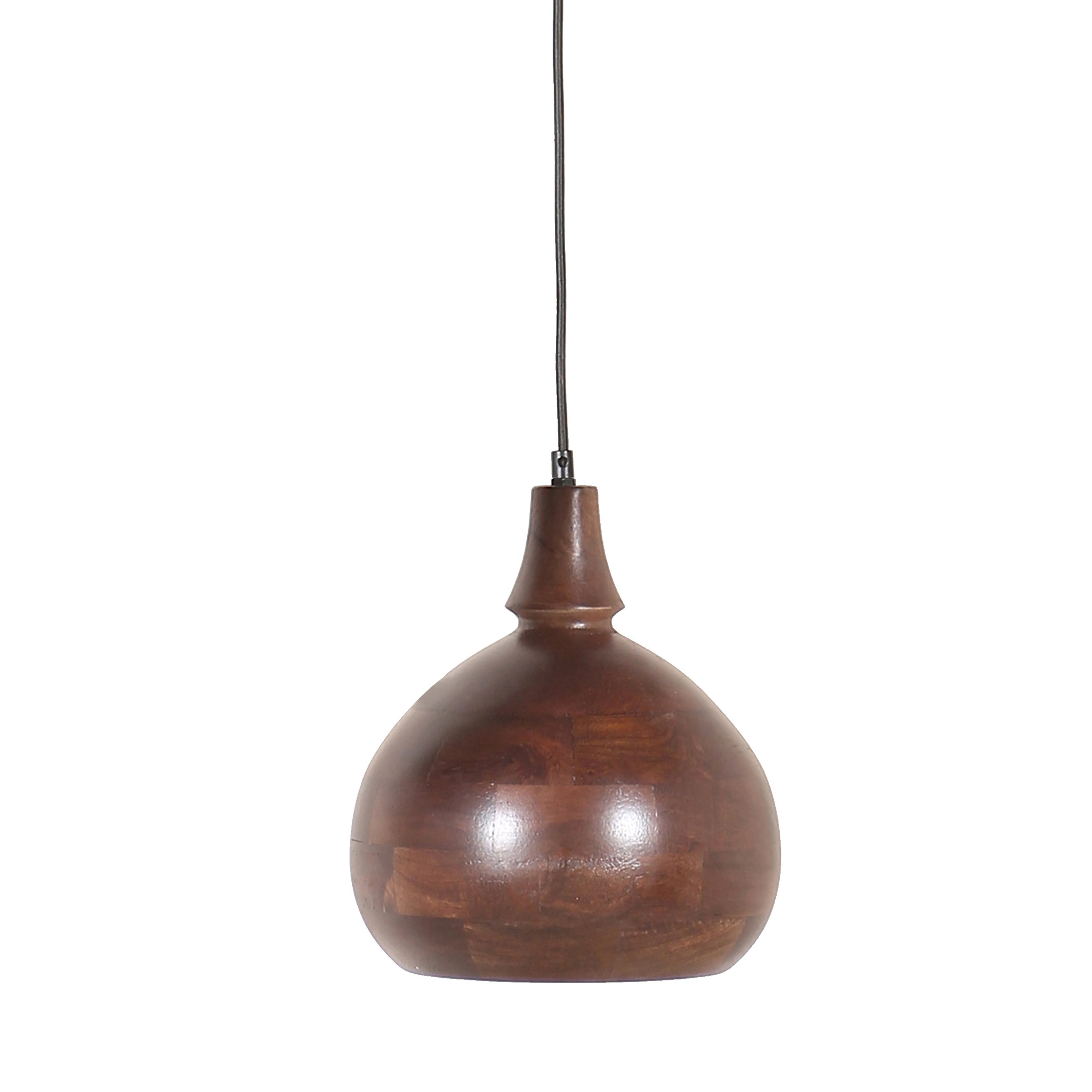 Solene Handcrafted Mango Wood Hanging Lamp