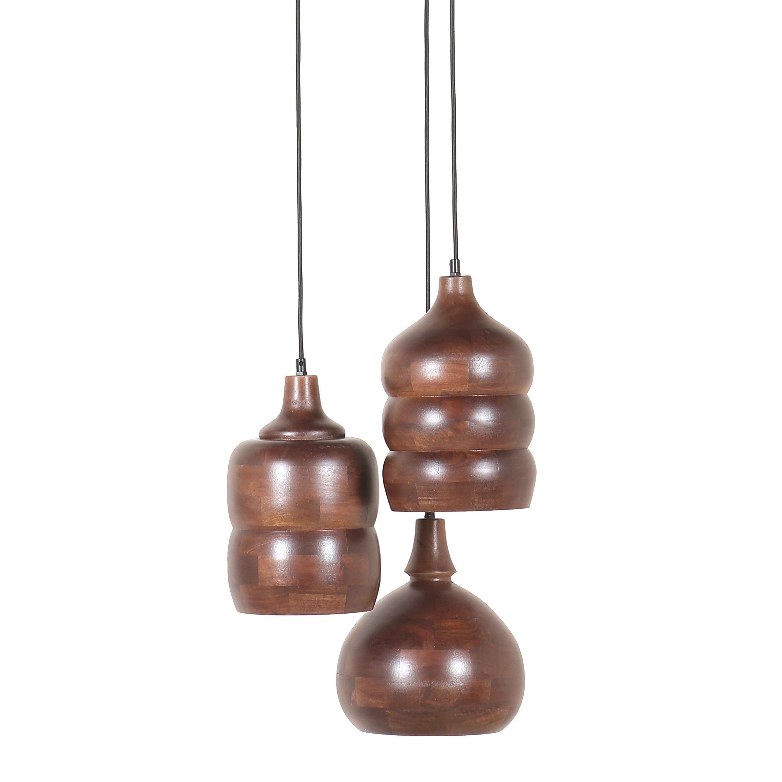 Solene Handcrafted Mango Wood Hanging Lamp