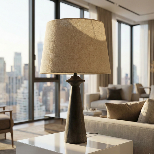 Nivara Handcrafted Mango Wood Table Lamp