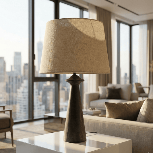 Nivara Handcrafted Mango Wood Table Lamp