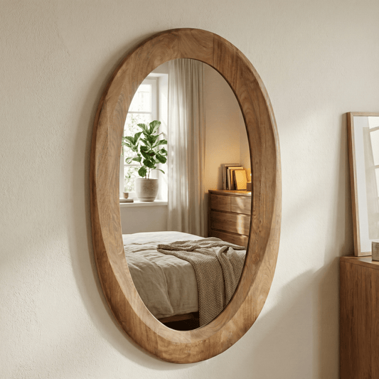 Aurelia Wooden Oval Mirror
