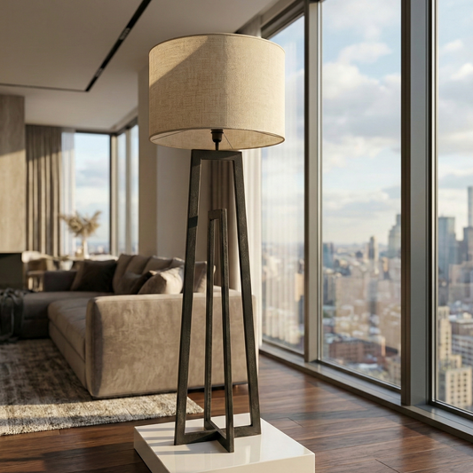 Arden Handcrafted Wooden Table & Floor Lamp