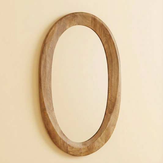 Aurelia Wooden Oval Mirror