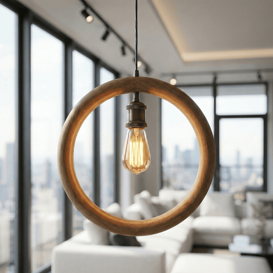 Aurora Handcrafted Mango Wood Hanging Lamp