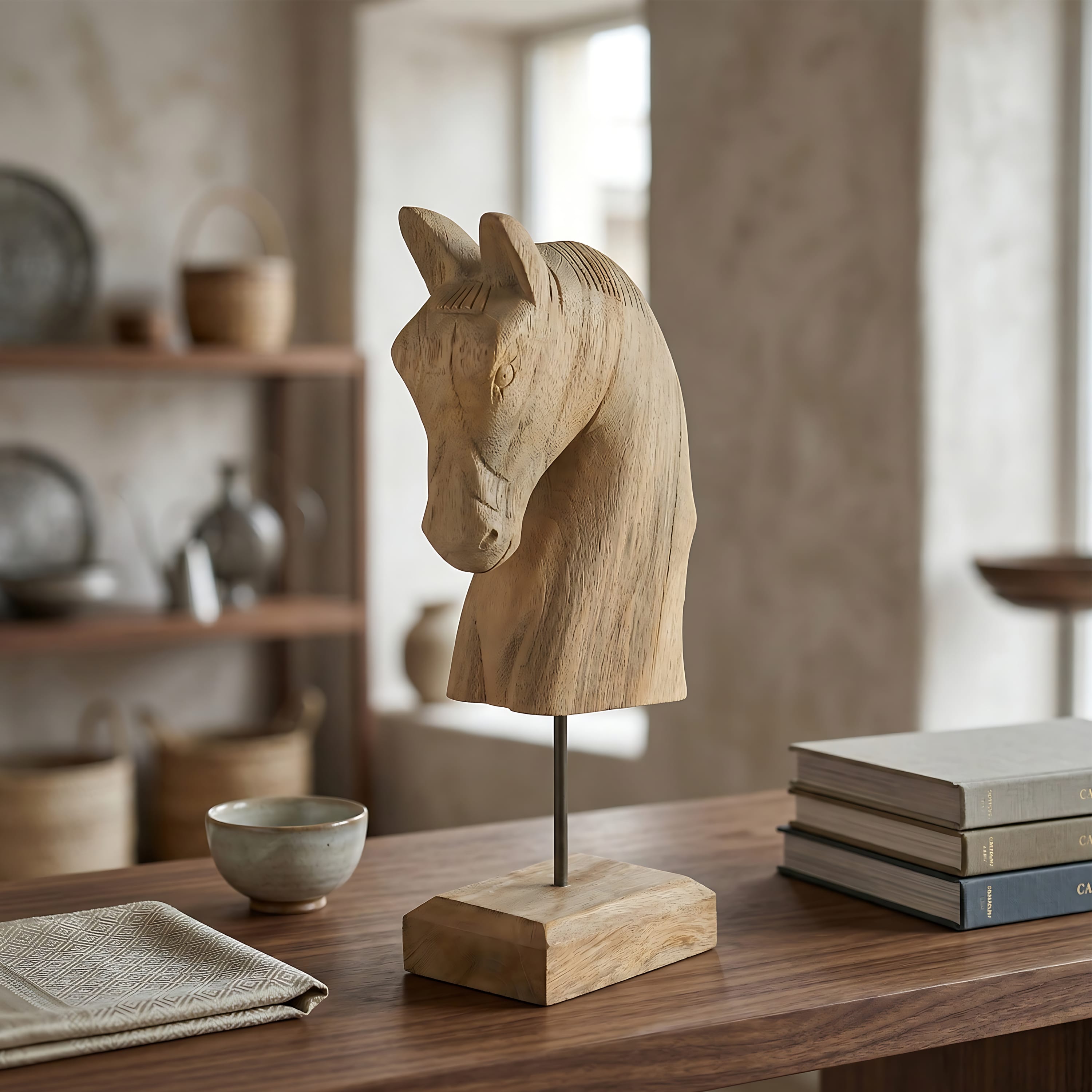 Stella Carved Wooden Horse Bust – MÂZIA