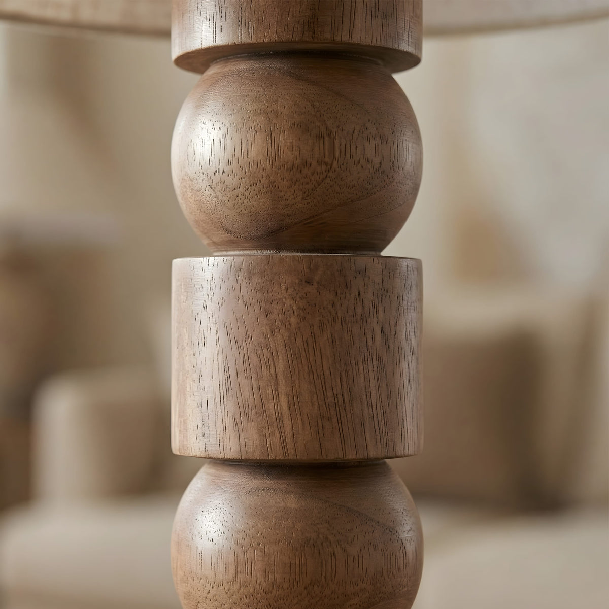 Moro Geometric Totem Wooden Table Lamp, view 5, image 5