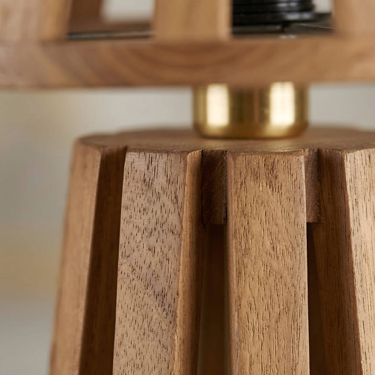 Orion Slatted Wooden Table Lamp, view 6, image 6