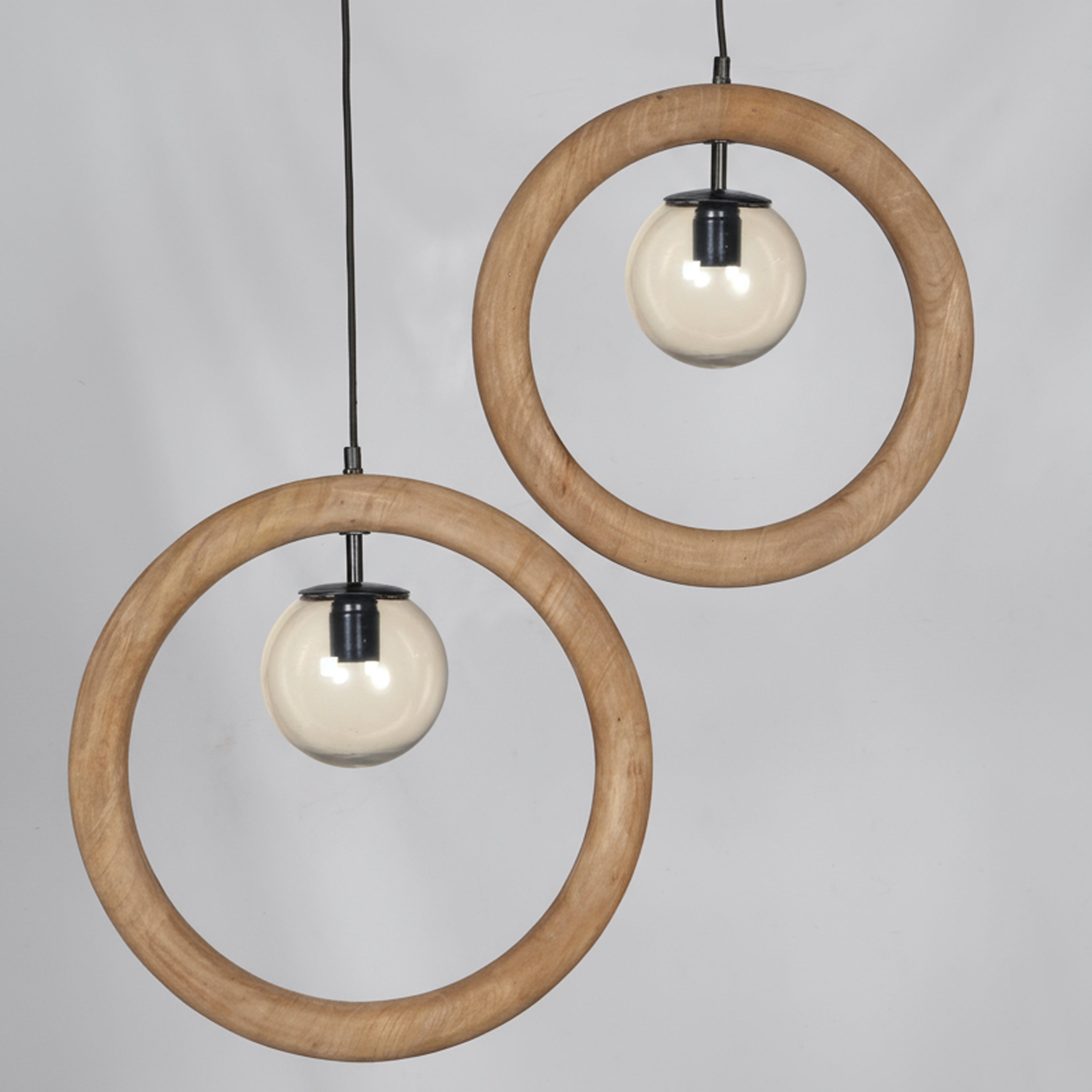 Aurora Handcrafted Mango Wood Hanging Lamp