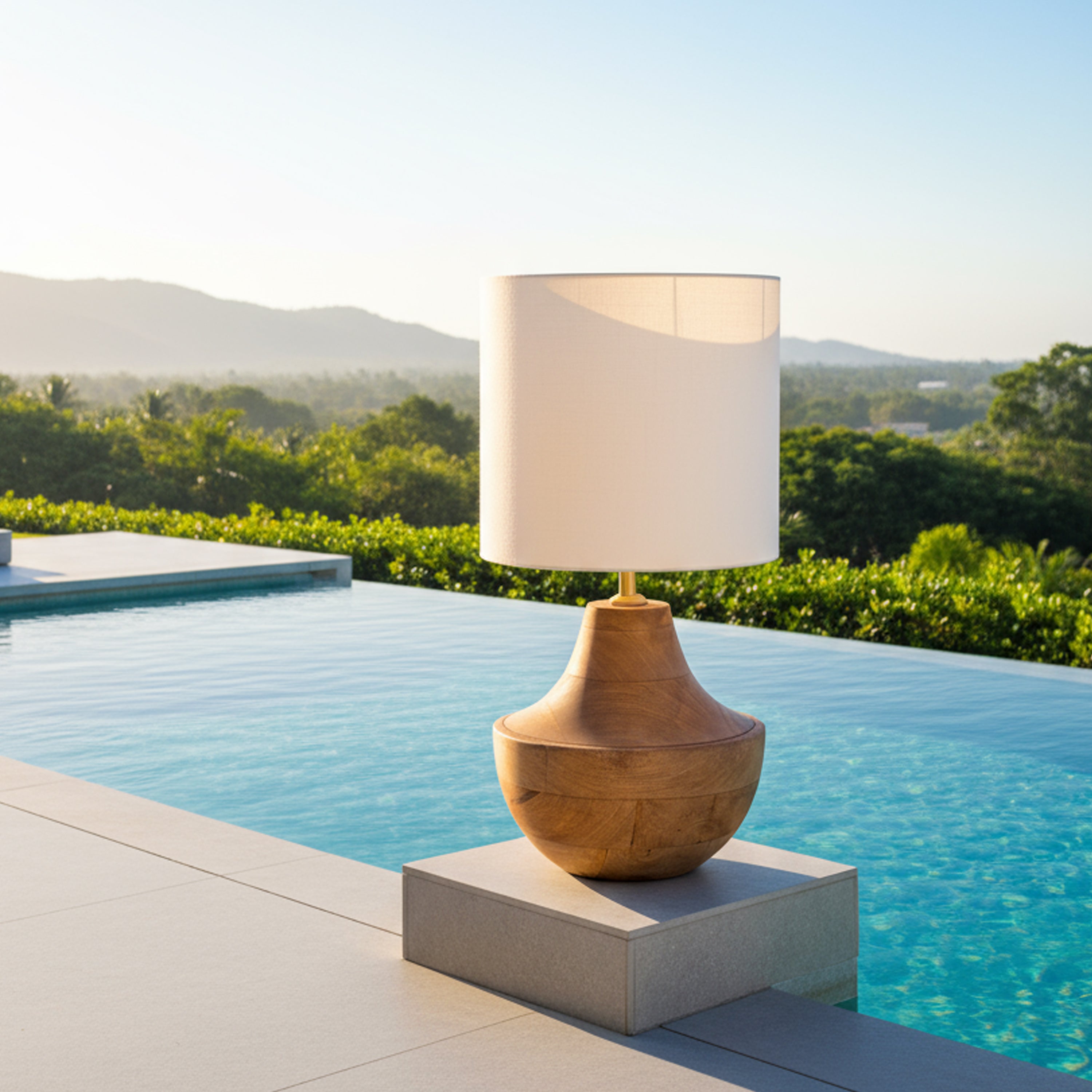 Kael Handcrafted Mango Wood Table Lamp