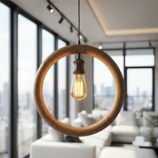 Aurora Handcrafted Mango Wood Hanging Lamp