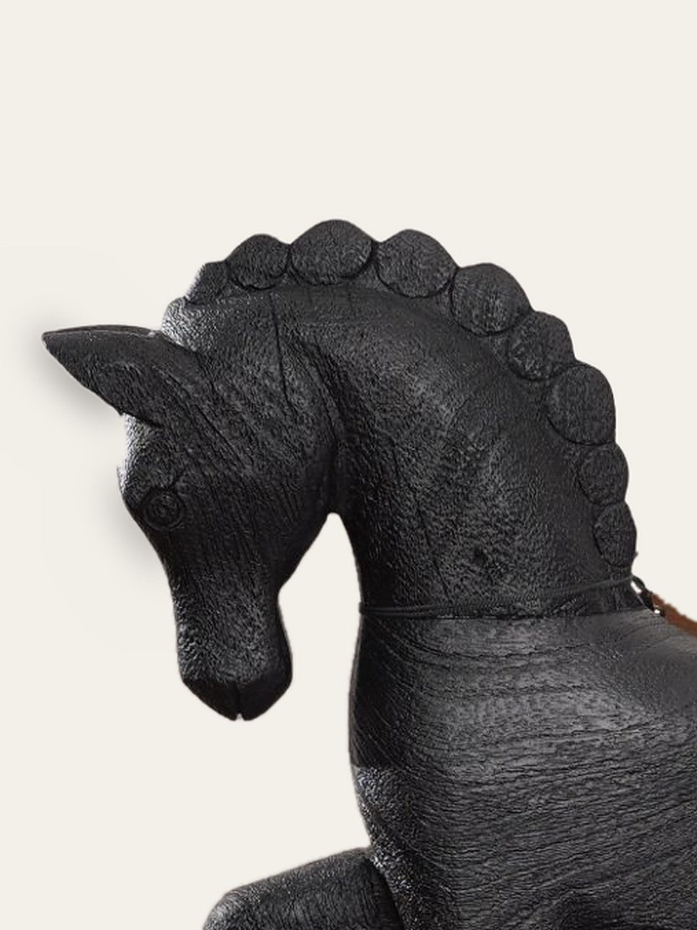 Mela Prancing Horse Sculpture: carved mane, Large, image 4