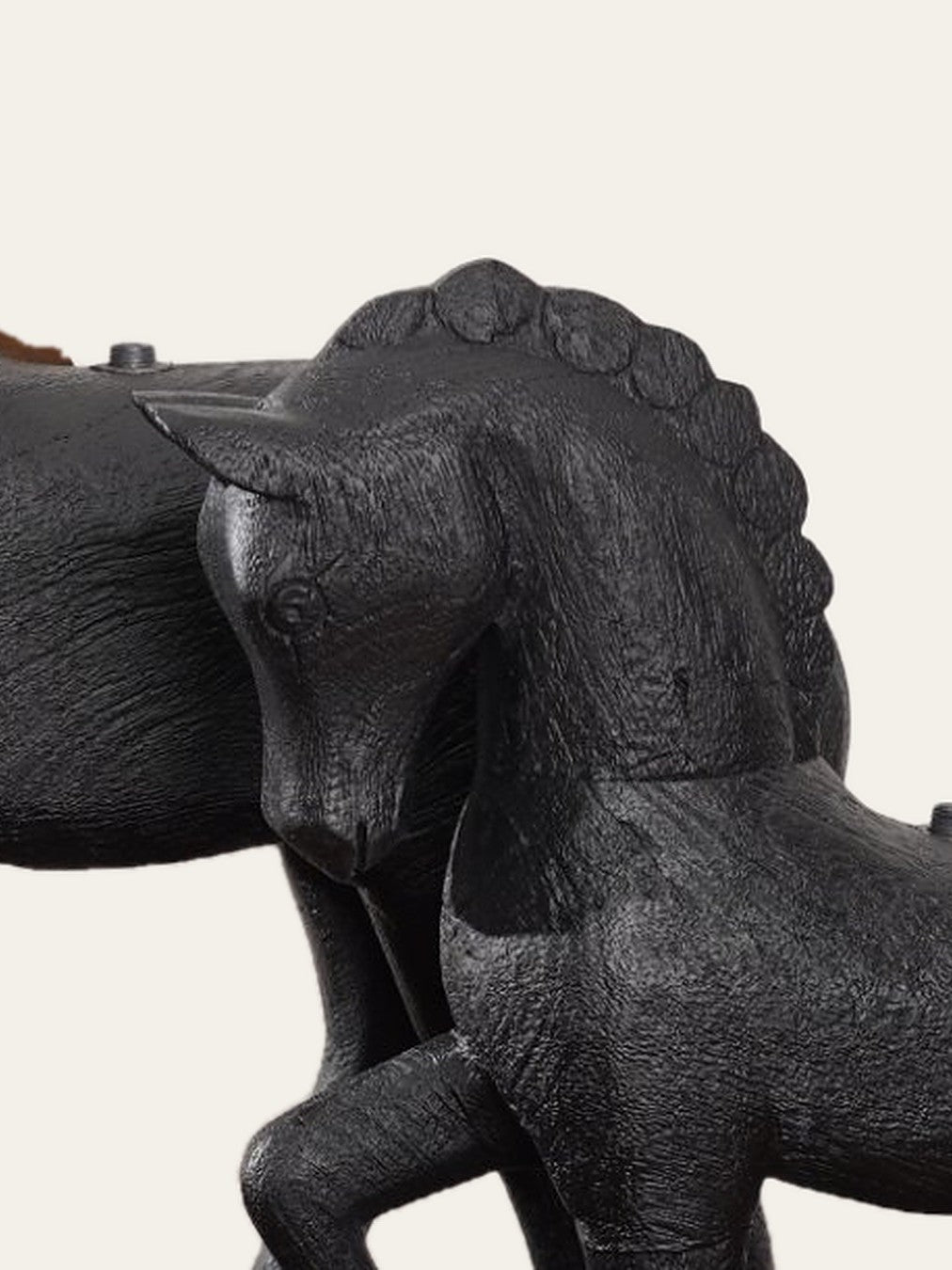 Mela Prancing Horse Sculpture: carved mane, Medium, image 5