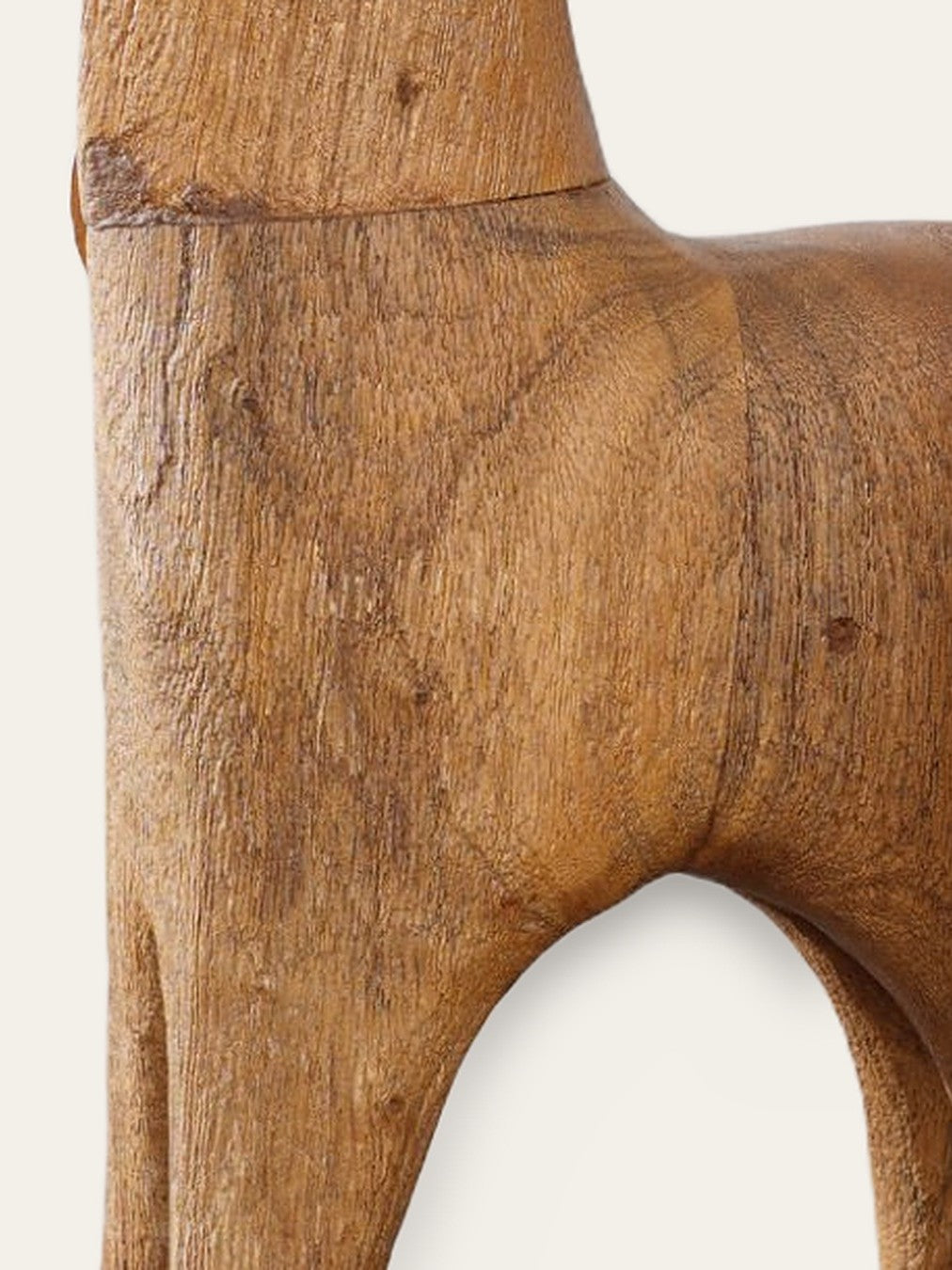 Mela Standing Horse Sculpture: wood grain, image 5
